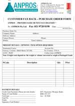 ANPROS Pty Ltd Fax Order Form
