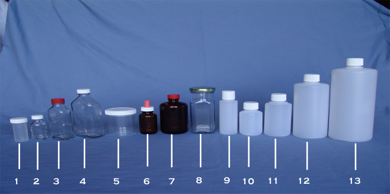 sample bottles vials jars jerricans & carboys